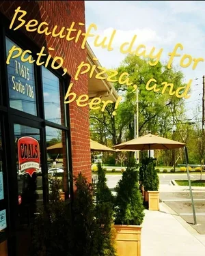 Weekend forecast is calling for perfect patio dining at Coals Artisan Pizza. Come n get it! (We're also open for lunch on Sat and Sun!) #patiodining #pizza #wine #rose #coalsartisanpizza #supportlocal